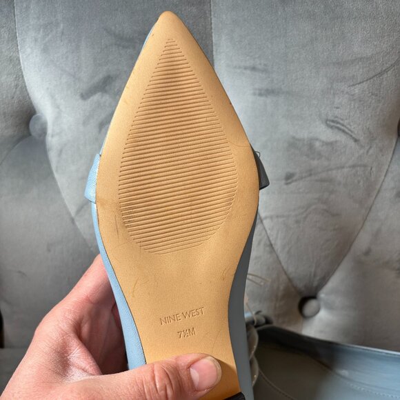 Nine West Chain Leather Ballet Flats Size 7 1/2 NEW Buyme Pointy Toe Flats - Picture 4 of 5